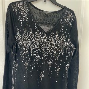 Miss me long sleeve black knit V-neck